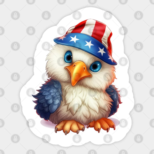 4th of July Baby Bald Eagle #4 Sticker by Chromatic Fusion Studio